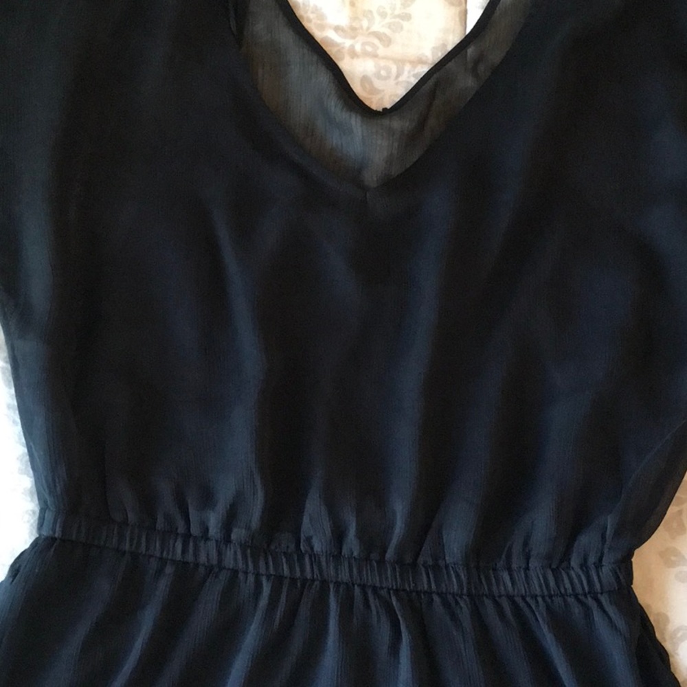 Sheer-sleeved  little black Express dress - Picture 4 of 4